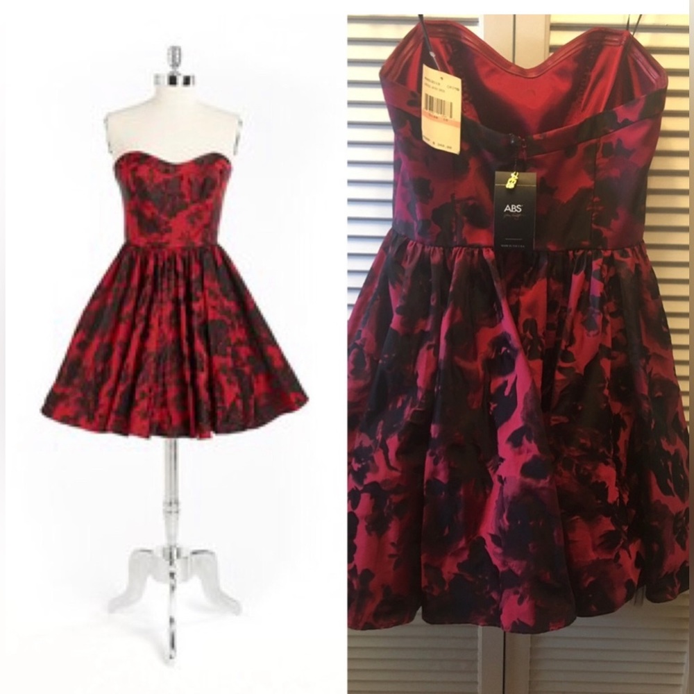 ABS Allen Schwartz Floral Cocktail Dress